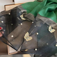 Nouvelles Écharpes Chaudes d'Hiver 2026 pour Femme – Châles en Soie et Laine Unie, Étoles Papillon de Luxe Brodées, Pashminas Chauds pour Dames
