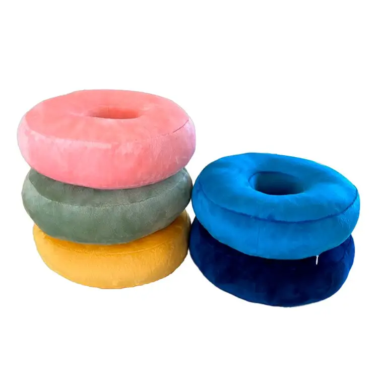 Cute Colorful Donut Shaped Office Nap Round Side Rest Sleeping Pillow With Holes For Ears Pain
