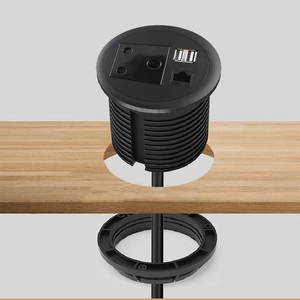 Enchufe de Extensión Redondo para Escritorio de Sudáfrica, 1 Tomacorriente de CA, 1 Puerto LAN, Regleta de Alimentación Empotrada para <span class=keywords><strong>Muebles</strong></span> - Product Image 4