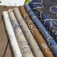 Nouvelle Robe Florale Jacquard Broderie Artistique Vintage Femme 1237PS Tissu Lin Coton Microfibre Stratifié HDPE Anti-Boulochage