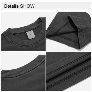 T-shirt unisexe surdimensionné en coton lourd de 275 grammes avec logo personnalisé AR9001, t-shirts vierges de haute qualité, t-shirts vintage lavés - Product Image 4