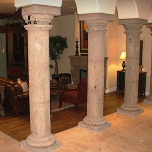 Columna Romana Beige de Estilo Europeo Simple Personalizada, Pilar de Piedra Natural Sólida para Decoración de Villas Residenciales - Product Image 6