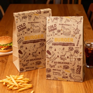 Custom Fast Food Packaging Box Disposable, Burger Box Packaging Food <b>Container</b> Box, Takeway Food Box Eco Friendly Hamburger Box - Product Image 4