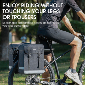 Sac de Selle Arrière Double pour Vélo WEST BIKING, Grande Capacité 33L, pour Voyages en Plein Air et Sports, Sacoches Doubles pour Porte-Bagages Arrière - Product Image 5