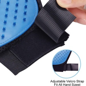 Gant de toilettage pour animaux de compagnie, bleu, main droite, 180 picots, pour le bain et le massage des chats - Product Image 3