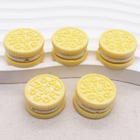 Breloque de sac porte-clés DIY en résine, motif biscuit sandwich chocolat 3D, trou droit, irisé UV, pour enfants, accessoires pour cheveux