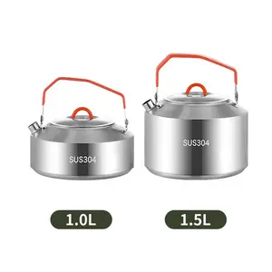 1L/1.5L Portable Food-Grade 304 Stainless Steel Camping And Picnic Outdoor Water Kettle