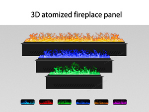 Cheminée <span class=keywords><strong>électrique</strong></span> encastrée à vapeur d'eau avec simulation de flamme 3D, télécommande, atomisation, couleurs réglables pour la maison - Product Image 3