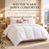 Couette en duvet de canard 90% extra épaisse et chaude pour l'hiver, sans pression, douce, silencieuse, taille King, vente en gros directe d'usine, OEM ODM
