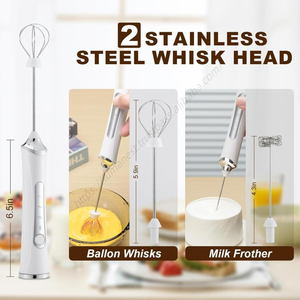 เครื่องตีฟองนมแบบมือถือสำหรับกาแฟ ขายส่ง เครื่องผสมเครื่องดื่มแบบชาร์จไฟได้ พร้อมหัวตี 3 ระดับความเร็ว - Product Image 3