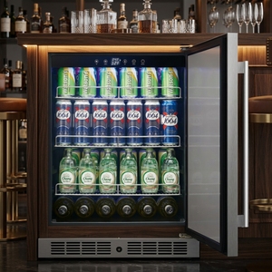 Vanace nuevo refrigerador de acero inoxidable de una sola zona de 130L R600a Rango de temperatura de 1-10 grados 132 puede incorporado al aire libre - Product Image 1