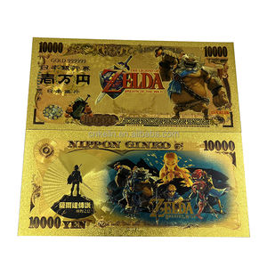 En stock, jeu d'anime japonais <span class=keywords><strong>Zelda</strong></span>, collection de billets de 10 000 yens, animal de compagnie, billet de banque plaqué or 24 carats - Product Image 5