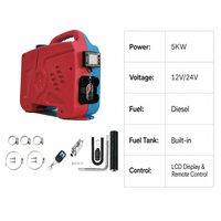 5KW Dikey Hepsi Bir Arada Dizel Park Isıtıcısı 12V 24V 220V Üçü Bir Arada Güç Kaynağı Dahili Depo LCD ve Uzaktan Kumanda Kamyon Garajı için