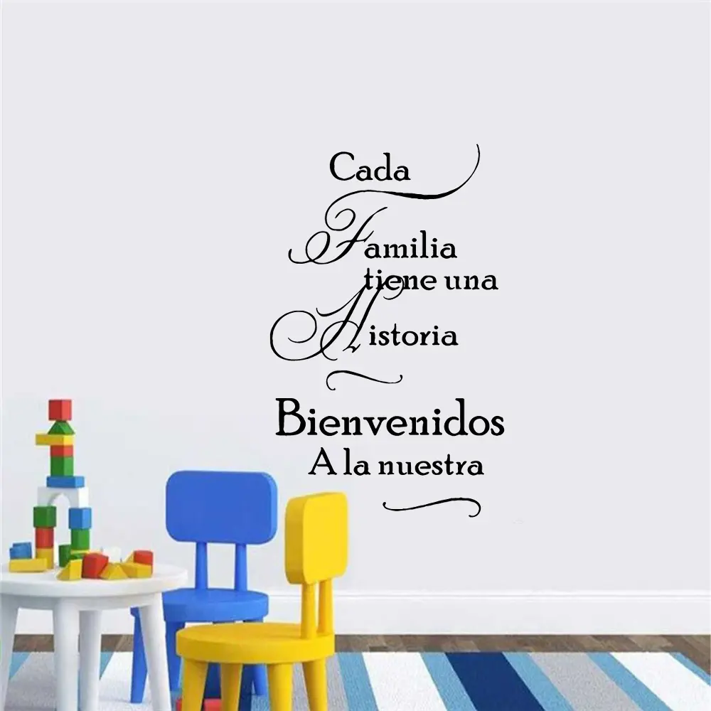 Klasik İspanyol alıntılar duvar Sticker vinil duvar çıkartması oturma odası aile vinil ispanyolca Frase dekor vinilo familia