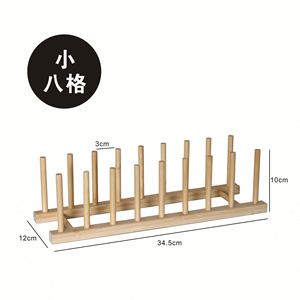 Estante Multiusos de Bambú para Tazones, Cubiertos y Cucharas con Doble Escurridor de Cocina - Product Image 6