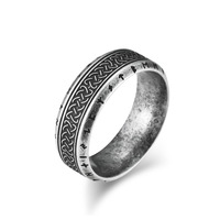 Bague pour homme en acier inoxydable de style vintage, nœud celtique viking