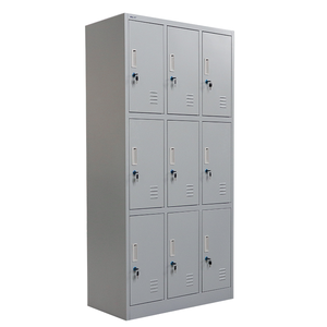 Casier en acier à 9 portes pour personnel scolaire avec serrures à combinaison et à clé – Casiers métalliques pour rangement de vêtements, verrouillables à clé - Product Image 4