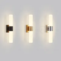 Minimalement moderne nordique circulaire verre miroir applique murale lumière LED pour salon chambre escalier couloir tête de lit avant