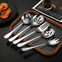 Cuillère de service publique moderne en acier inoxydable, cuillère-fourchette, cuillère à soupe – Vaisselle réutilisable et lavable au lave-vaisselle