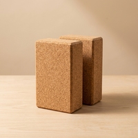 Syntus Kork Yoga Block & Gurt Set 2-teilig Hochdichte Weiche Rutschfeste Yoga-Blöcke 9x6x4 Zoll 8FT Metall D-Ring Gurt für Pilates