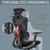 Chaise de Direction Ergonomique Premium pour Gaming, Inclinable et Confortable, Chaise de Bureau Pivotante en Maille pour Ordinateur et Travail
