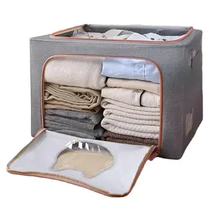 Storage Boxes Steel Frame Dustproof Closet Organizer Folding Oxford Blanket Quilt Sorting Bag