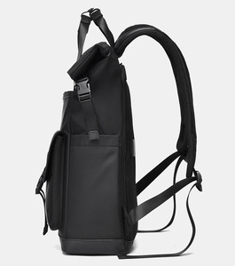 15.6" Large Waterproof Eco-Friendly Nylon Zipper Closure Portable Unisex <b>Backpack</b> Arcuate Shoulder <b>Strap</b> Large Capacity - Product Image 3