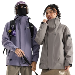 Veste d'extérieur unisexe coupe ample à capuche, imperméable et coupe-vent, avec garniture en fourrure de lapin et rembourrage 90% duvet de canard, idéale printemps-automne - Product Image 5