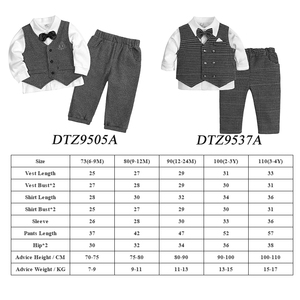 Nuovo Design di Abbigliamento per Bambini, Set di <span class=keywords><strong>Vestiti</strong></span> Autunnali per Ragazzi, Completo da Gentiluomo in 3 Pezzi con Gilet, Pantaloni e Papillon, Outfit per Neonati - Product Image 5