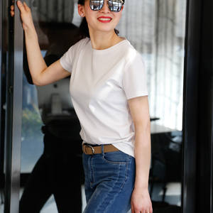 <span class=keywords><strong>T</strong></span>-<span class=keywords><strong>Shirt</strong></span> in <span class=keywords><strong>cotone</strong></span> 100% di alta qualità da <span class=keywords><strong>donna</strong></span> classica <span class=keywords><strong>Basic</strong></span> a maniche corte - Product Image 1