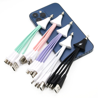 Couleurs vives Macaron cadeau promotionnel d'affaires personnalisé éclairer Logo LED 3 en 1 câbles de charge USB pour tous les téléphones portables