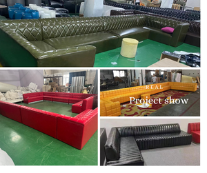 Narguilé industriel vintage, ensemble de mobilier de bar, canapé lounge club en cuir antique en forme de <span class=keywords><strong>U</strong></span> - Product Image 3