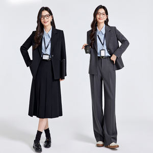 <span class=keywords><strong>ชุด</strong></span>สูทแขนยาวทรงปกติสำหรับนักศึกษาหญิง ช่วงต้นฤดูใบไม้ผลิ ป้องกันริ้วรอย เหมาะสำหรับการ<span class=keywords><strong>สอบ</strong></span>ข้าราชการและการสอบเข้าวงการทหาร - Product Image 1