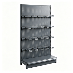 Étagère gondole en acier massif double face avec revêtement en poudre, 5 niveaux, autoportante, personnalisable pour magasin de détail - Product Image 6