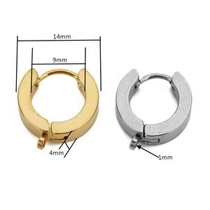 Stainless Steel <b>Huggie</b> Earrings Gold And <b>Silver</b> Circle Hoop Studs For Everyday Wear Jewelry Accessories - Product Image 2