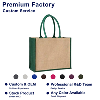 Sac fourre-tout de mariage en jute laminé multifonctionnel Sac à provisions en toile de jute de couleur naturelle pour la publicité