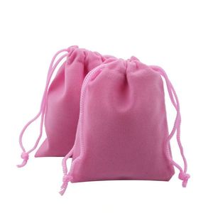 ถุงกำมะหยี่สีชมพูขนาด 7*9 ซม. พร้อมเชือกผูก สำหรับใส่เครื่องประดับและของขวัญ ปรับแต่งโลโก้ได้ เหมาะสำหรับบรรจุภัณฑ์เครื่องสำอาง - Product Image 2