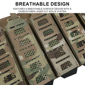 ซองใส่แม็กกาซีนปืนพก 9 มม. ยี่ห้อ SINAIRSOFT แบบยุทธวิธี พร้อมแถบตีนตุ๊กแกและสายรัดยางยืดสำหรับเสื้อเกราะและอุปกรณ์เสริม - Product Image 6