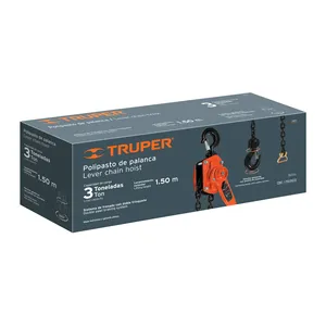 Truper 3 tonnellate di paranco a catena manuale Polipasto De Palanca con fune per costruzioni per uso domestico per uso domestico al dettaglio 1 unità in scatola - Product Image 3