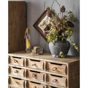 Armoire latérale de nourriture japonaise étroite armoire de rangement en bois massif verre ivrogne salon mur couloir armoire rétro - Product Image 4