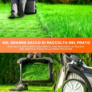 Litheli Industrial DIY Lawn <b>Mower</b> 43cm 2x20V Batteries 4.0Ah 1600W 30-60min Runtime Height Adjustable 20-120mm - Product Image 4