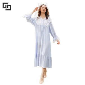 Robe <span class=keywords><strong>de</strong></span> nuit à manches longues personnalisée pour femmes Chemise <span class=keywords><strong>de</strong></span> nuit en dentelle pour <span class=keywords><strong>princesse</strong></span> Robes <span class=keywords><strong>de</strong></span> nuit pour femmes - Product Image 3