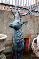 Sculpture de cerf en métal de Noël Offre Spéciale Statue de renne debout en bronze grandeur nature