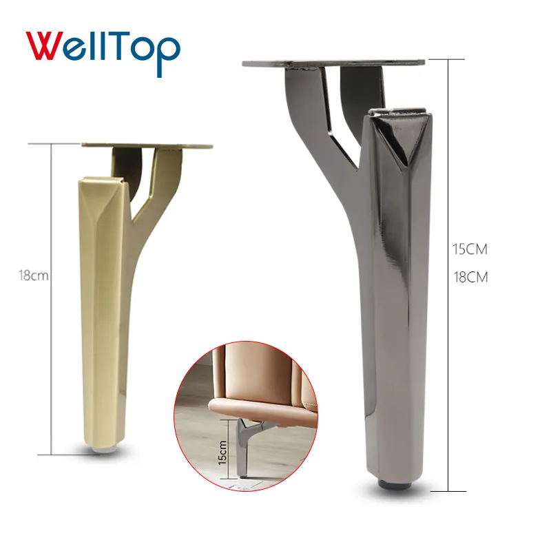 Vt-03. 1205 WELLTOP Sofa zubehör Möbel Hardware Sofa beine Goldener Schrank Stütz füße Möbel beine Metall beine für Sofas