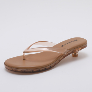Brown Kitten Heels Wholesale Comfortable Summer Beach Walking Slip on Shoes Women <strong>Jelly</strong> Sandals Fashion Transparent <strong>Flip</strong> <strong>Flops</strong> - Product Image 6