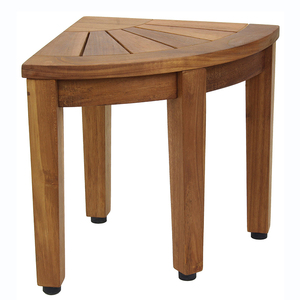 Dark Teak Japanese Style Small Stool Bamboo <strong>Bath</strong> <strong>Bench</strong> for Home Use Corner Seat for Shower or <strong>Bath</strong> - Product Image 4