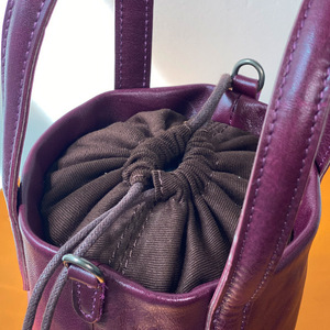 handmade custom vintage bohemian pen holder <b>bag</b> fashionable hand-held crossbody vegetable-tanned cowhide <b>bag</b> mini bucket <b>bag</b> - Product Image 4
