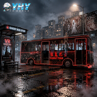 Équipement d'amusement : Bus d'horreur VR à mouvement 4DOF pour 8 joueurs, simulateur d'horreur immersif en réalité virtuelle, bus fantôme multijoueur en réalité virtuelle