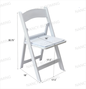 Stacking Foldable Fold up Outdoor Rental Party Event White Resin <strong>Padded</strong> <strong>Folding</strong> <strong>Chairs</strong> - Product Image 2