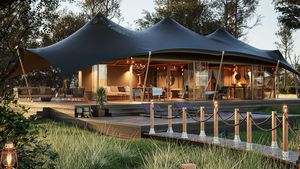 Tente de safari africaine multi-avantages à 2 chambres, maison de luxe pour glamping avec salle de bain - Product Image 2